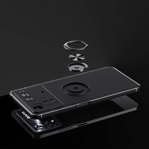 Xiaomi Poco X4 Pro Kılıf Renkli Silikon Yüzüklü Standlı Auto Focus Ravel Kapak - Mavi