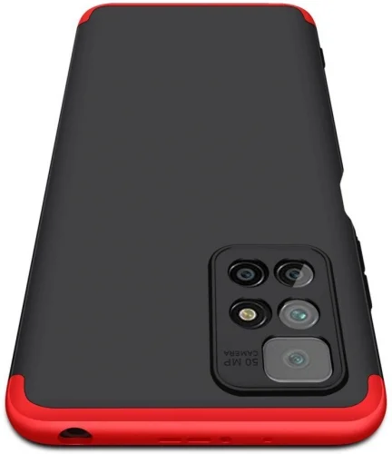 Xiaomi Redmi 10 Kılıf 3 Parçalı 360 Tam Korumalı Rubber AYS Kapak - Kırmızı