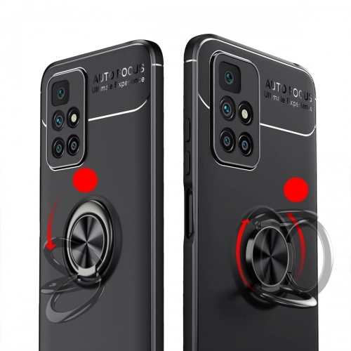 Xiaomi Redmi 10 Kılıf Renkli Silikon Yüzüklü Standlı Auto Focus Ravel Kapak - Mavi