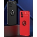 Xiaomi Redmi 10 Kılıf Renkli Silikon Yüzüklü Standlı Auto Focus Ravel Kapak - Kırmızı