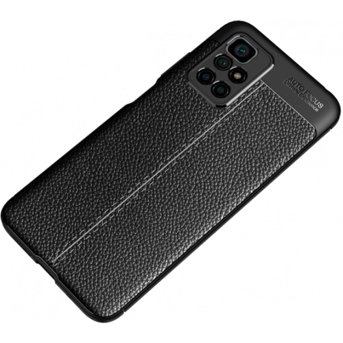 Xiaomi Redmi 10 Kılıf Deri Görünümlü Lüks Parmak İzi Bırakmaz Niss Silikon Kapak - Lacivert