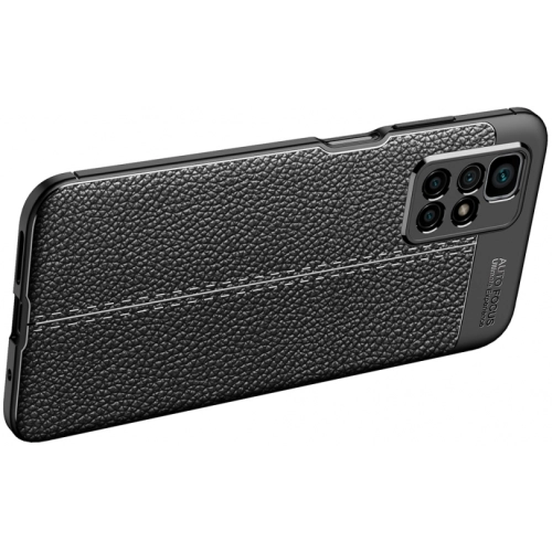 Xiaomi Redmi 10 Kılıf Deri Görünümlü Lüks Parmak İzi Bırakmaz Niss Silikon Kapak - Lacivert