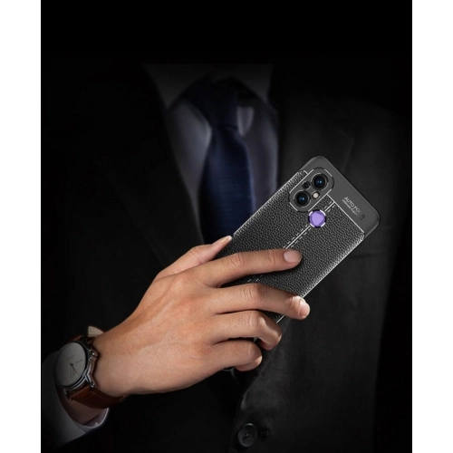 Xiaomi Redmi 12C Kılıf Deri Görünümlü Lüks Parmak İzi Bırakmaz Niss Silikon Kapak - Lacivert