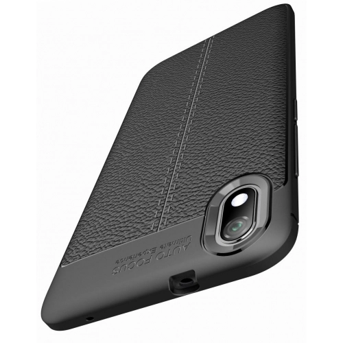 Xiaomi Redmi 7A Kılıf Deri Görünümlü Lüks Parmak İzi Bırakmaz Niss Silikon Kapak - Lacivert