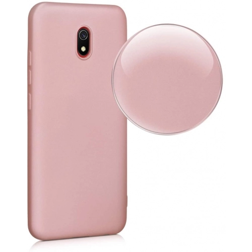 Xiaomi Redmi 8A Kılıf İnce Soft Mat Renkli Esnek Silikon Kapak - Gold