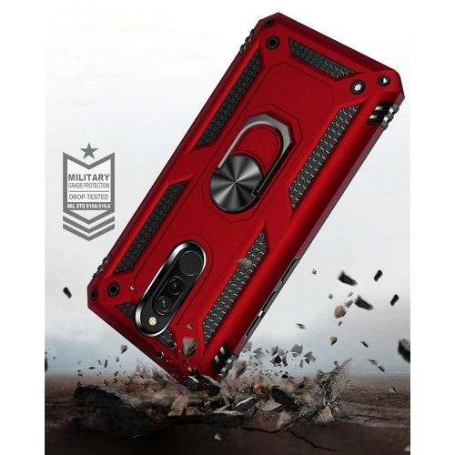 Xiaomi Redmi 8A Kılıf Silikon Zırhlı Standlı Yüzüklü Mıknatıslı Tank Kapak - Gri