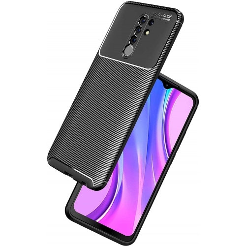 Xiaomi Redmi 9 Kılıf Silikon Parmak İzi Bırakmayan Karbon Soft Negro Kapak - Lacivert