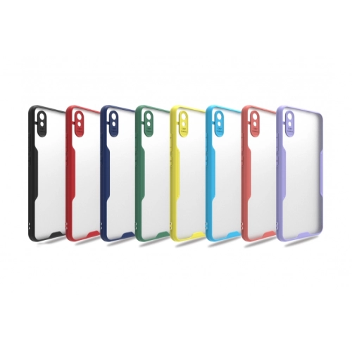 Xiaomi Redmi 9A Kılıf Renkli Silikon Kamera Lens Korumalı Şeffaf Parfe Kapak - Lila