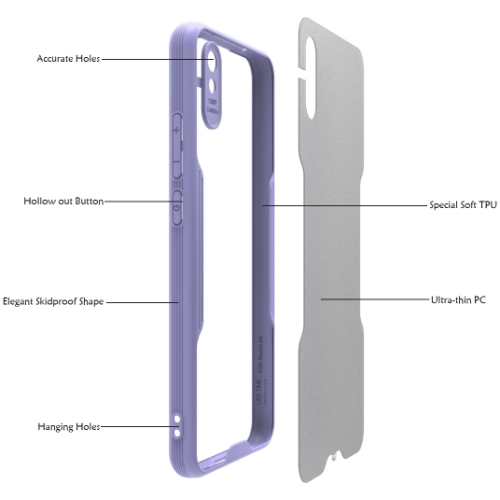 Xiaomi Redmi 9A Kılıf Renkli Silikon Kamera Lens Korumalı Şeffaf Parfe Kapak - Lila