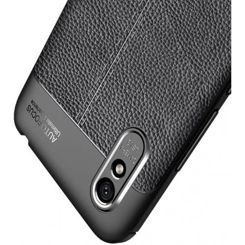 Xiaomi Redmi 9A Kılıf Deri Görünümlü Lüks Parmak İzi Bırakmaz Niss Silikon Kapak - Lacivert