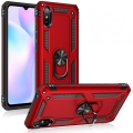 Xiaomi Redmi 9A Kılıf Silikon Zırhlı Standlı Yüzüklü Mıknatıslı Tank Kapak - Rose Gold