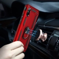 Xiaomi Redmi 9A Kılıf Silikon Zırhlı Standlı Yüzüklü Mıknatıslı Tank Kapak - Rose Gold