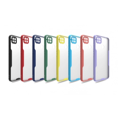 Xiaomi Redmi 9C Kılıf Renkli Silikon Kamera Lens Korumalı Şeffaf Parfe Kapak - Kırmızı