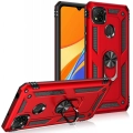 Xiaomi Redmi 9C Kılıf Silikon Zırhlı Standlı Yüzüklü Mıknatıslı Tank Kapak - Rose Gold