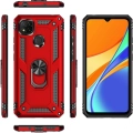 Xiaomi Redmi 9C Kılıf Silikon Zırhlı Standlı Yüzüklü Mıknatıslı Tank Kapak - Gold