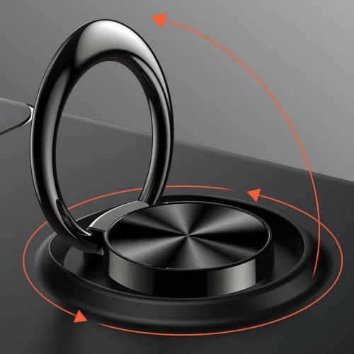 Xiaomi Redmi 9T Kılıf Renkli Silikon Yüzüklü Standlı Auto Focus Ravel Kapak - Mavi - Siyah