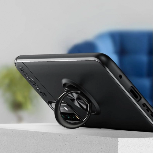 Xiaomi Redmi 9T Kılıf Renkli Silikon Yüzüklü Standlı Auto Focus Ravel Kapak - Kırmızı