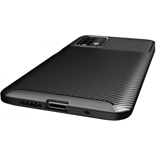 Xiaomi Redmi 9T Kılıf Silikon Parmak İzi Bırakmayan Karbon Soft Negro Kapak - Lacivert