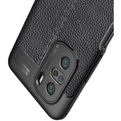 Xiaomi Redmi K40 Kılıf Deri Görünümlü Lüks Parmak İzi Bırakmaz Niss Silikon Kapak - Lacivert