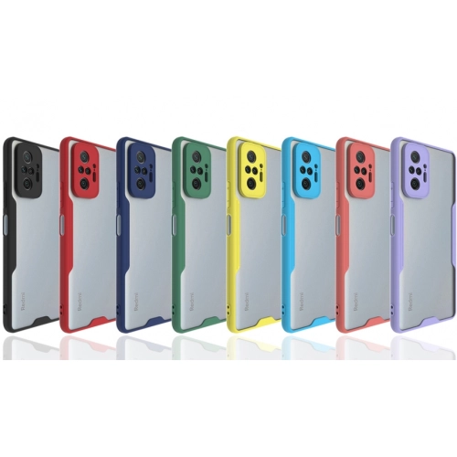 Xiaomi Redmi Note 10 Pro Kılıf Renkli Silikon Kamera Lens Korumalı Şeffaf Parfe Kapak - Mavi