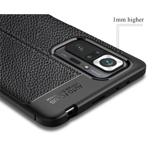 Xiaomi Redmi Note 10 Pro Kılıf Deri Görünümlü Lüks Parmak İzi Bırakmaz Niss Silikon Kapak - Lacivert