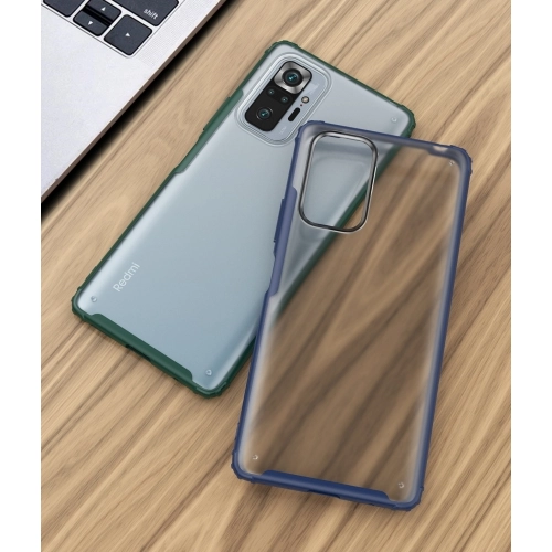 Xiaomi Redmi Note 10 Pro Kılıf Volks Serisi Kenarları Silikon Arkası Şeffaf Sert Kapak - Kırmızı