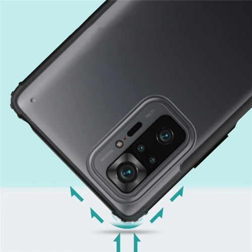 Xiaomi Redmi Note 10 Pro Kılıf Volks Serisi Kenarları Silikon Arkası Şeffaf Sert Kapak - Lacivert