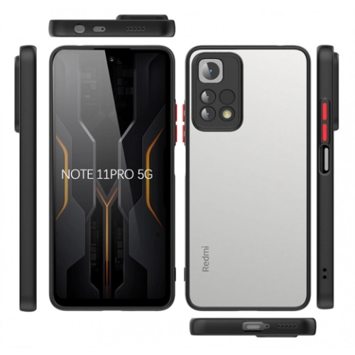 Xiaomi Redmi Note 11 Pro Kılıf Kamera Korumalı Arkası Şeffaf Mat Silikon Kapak - Yeşil