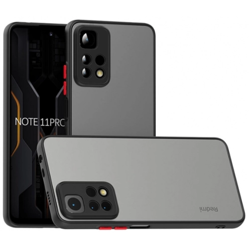 Xiaomi Redmi Note 11 Pro Kılıf Kamera Korumalı Arkası Şeffaf Mat Silikon Kapak - Yeşil