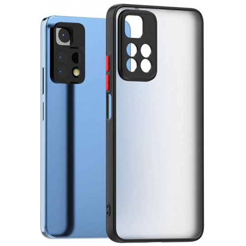 Xiaomi Redmi Note 11 Pro Kılıf Kamera Korumalı Arkası Şeffaf Mat Silikon Kapak - Lacivert