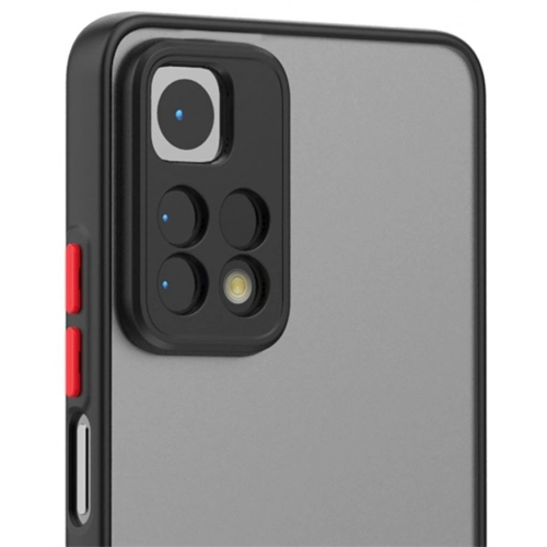 Xiaomi Redmi Note 11 Pro Kılıf Kamera Korumalı Arkası Şeffaf Mat Silikon Kapak - Lacivert