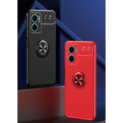 Xiaomi Redmi Note 11E Kılıf Renkli Silikon Yüzüklü Standlı Auto Focus Ravel Kapak - Mavi