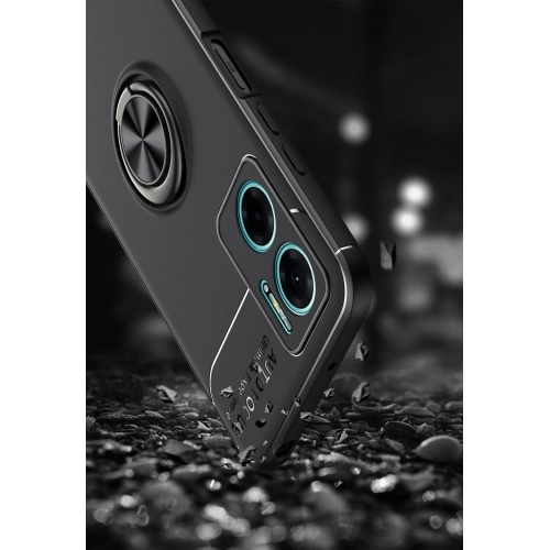 Xiaomi Redmi Note 11E Kılıf Renkli Silikon Yüzüklü Standlı Auto Focus Ravel Kapak - Mavi