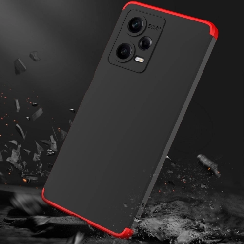 Xiaomi Redmi Note 12 Pro Kılıf 3 Parçalı 360 Tam Korumalı Rubber AYS Kapak - Siyah