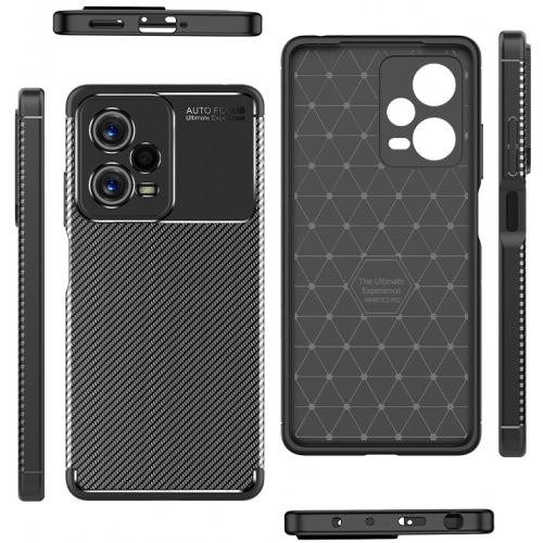 Xiaomi Redmi Note 12 Pro Kılıf Silikon Parmak İzi Bırakmayan Karbon Soft Negro Kapak - Lacivert