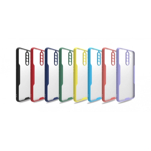 Xiaomi Redmi Note 8 Pro Kılıf Renkli Silikon Kamera Lens Korumalı Şeffaf Parfe Kapak - Lacivert