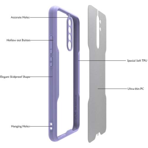 Xiaomi Redmi Note 8 Pro Kılıf Renkli Silikon Kamera Lens Korumalı Şeffaf Parfe Kapak - Lila