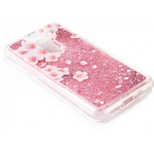 Xiaomi Redmi Note 8 Pro Kılıf Sıvılı Simli Silikon Marshmelo Kılıf - Mor