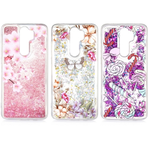 Xiaomi Redmi Note 8 Pro Kılıf Sıvılı Simli Silikon Marshmelo Kılıf - Mor