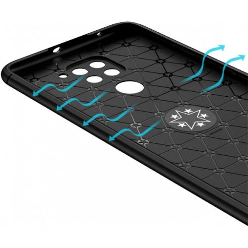 Xiaomi Redmi Note 9 Kılıf Renkli Silikon Yüzüklü Standlı Auto Focus Ravel Kapak - Kırmızı - Siyah