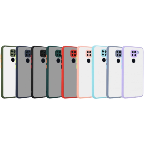 Xiaomi Redmi Note 9 Kılıf Kamera Korumalı Arkası Şeffaf Mat Silikon Kapak - Lacivert