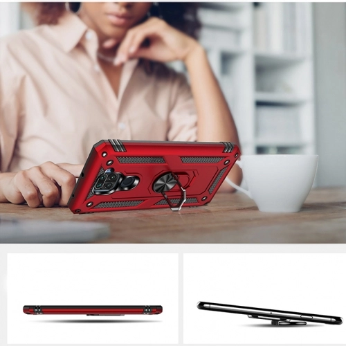 Xiaomi Redmi Note 9 Kılıf Silikon Zırhlı Standlı Yüzüklü Mıknatıslı Tank Kapak - Gümüş