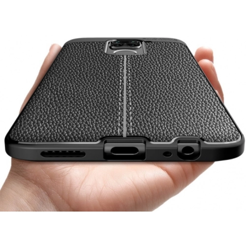 Xiaomi Redmi Note 9 Kılıf Deri Görünümlü Lüks Parmak İzi Bırakmaz Niss Silikon Kapak - Lacivert