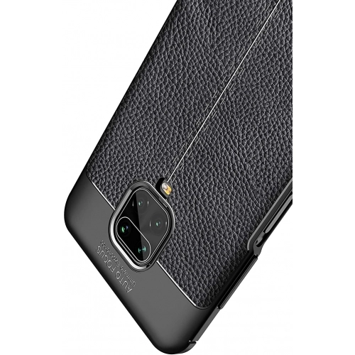 Xiaomi Redmi Note 9 Pro Kılıf Deri Görünümlü Lüks Parmak İzi Bırakmaz Niss Silikon Kapak - Lacivert