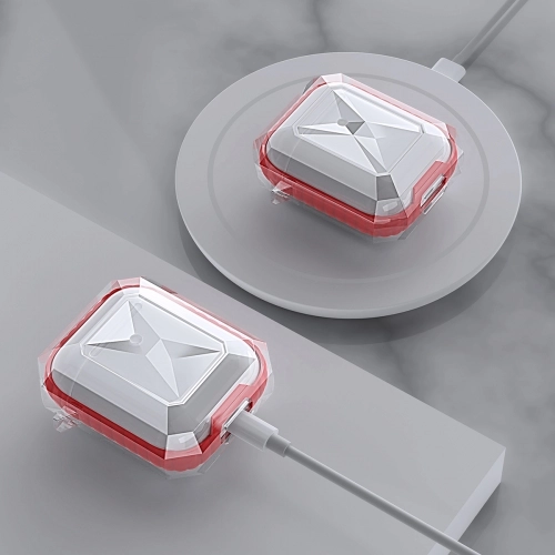 Zore Apple Airpods Airbag Şeffaf Koruma Kılıfı Geo Silikon Kapak - Pembe