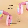 Zore CXT-950 RGB Led Işıklı Kedi Kulağı Band Tasarımı Ayarlanabilir Katlanabilir Kulak Üstü Bluetooth Kulaklık - Mavi