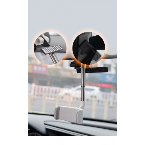 Zore Dikiz Aynası Araç Telefon Tutucu LG01 - Beyaz