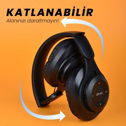 Zore M6 Plus Ayarlanabilir ve Katlanabilir Kulak Üstü Bluetooth Kulaklık - Beyaz