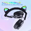 Zore M6 Pro Cat RGB Led Işıklı Kedi Kulağı Band Tasarımlı Ayarlanabilir ve Katlanabilir Kulak Üstü Bluetooth Kulaklık - Pembe