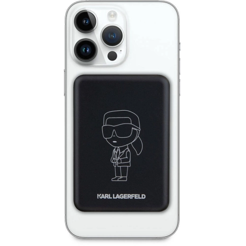 Karl Lagerfeld Led Işıklı Göstergeli Magsafe Magnetik Orjinal Lisanslı Powerbank 3000 Mah - Siyah